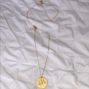 Gold Medallion coin layer set necklace